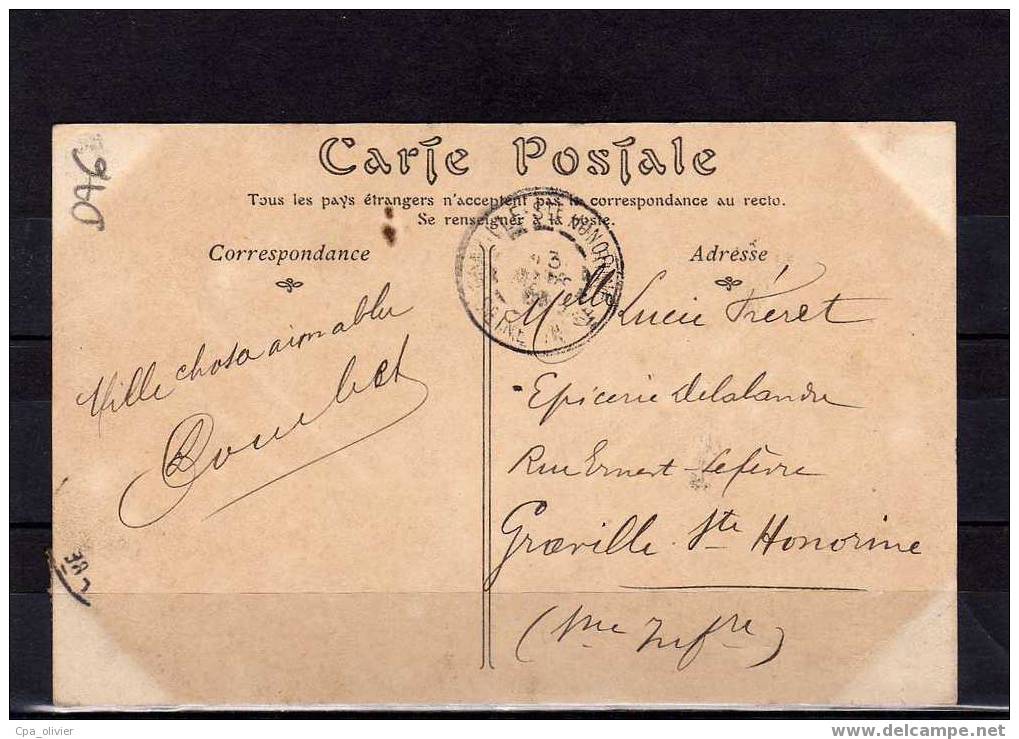 76 BOLBEC Sortie D' Usine, Rue Jacques Fauquet, Trés Animée, Café De Lisieux, Au Vrai Calvados, Diligence, ND 152, 1906 - Bolbec