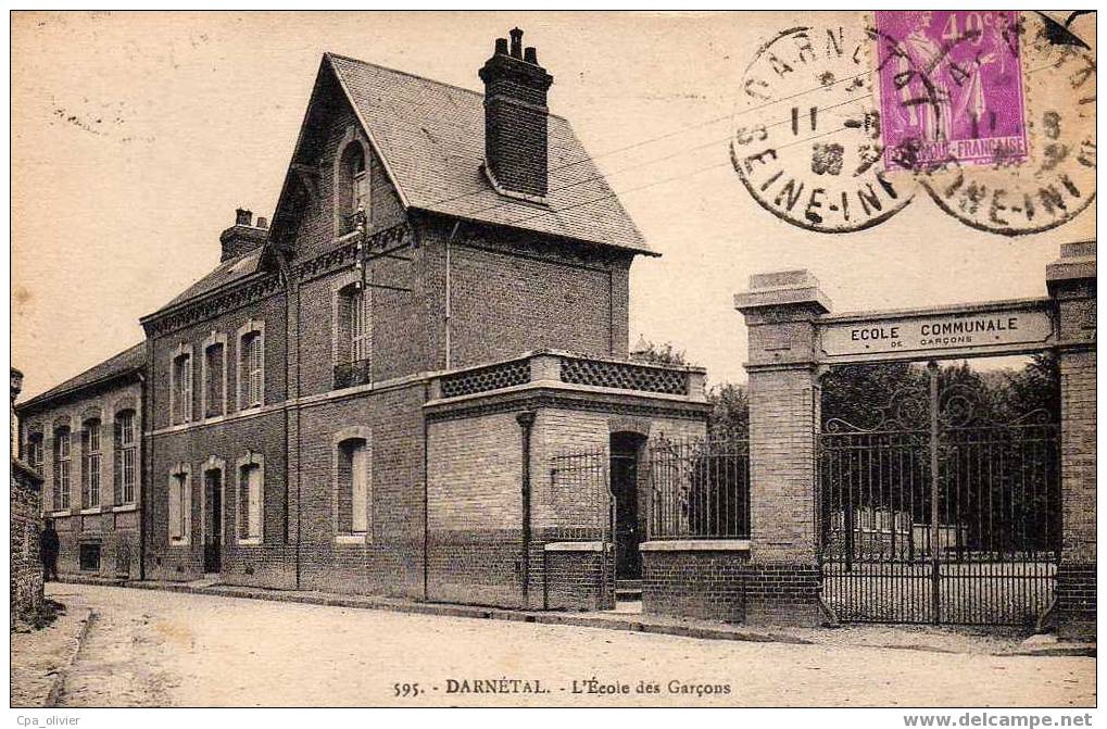 76 DARNETAL Ecole Des Garcons, Entrée, Ed Cigogne 595, 1936 - Darnétal