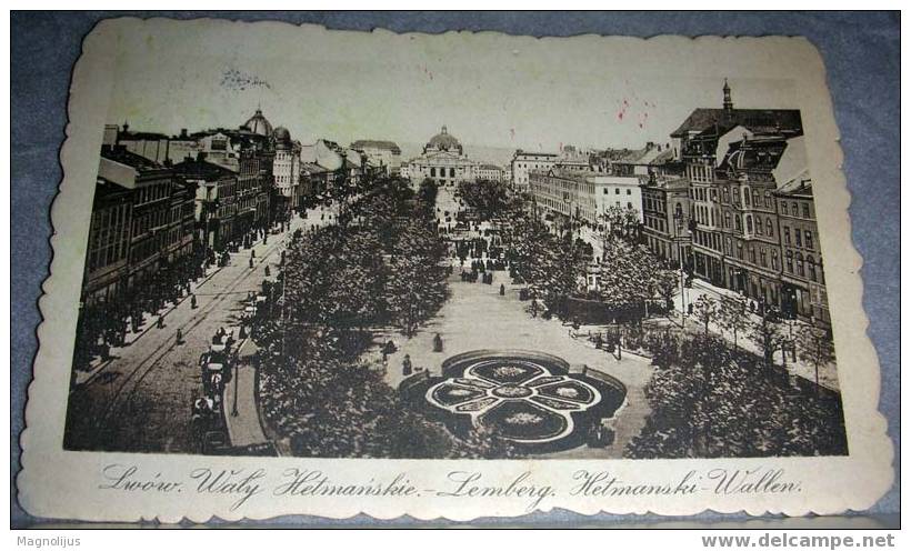 Ukraine,Lwov,Lemberg,City View,Park,Censored,vintage Postcard - Ucraina