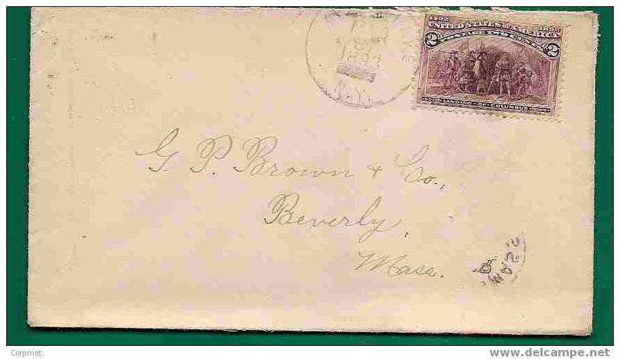 USA - 1893 COLUMBUS 2c. On TROY, NY Cover - Covers & Documents