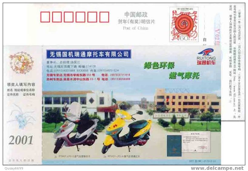 China, Postal Stationery, Motorbike, - Motorbikes