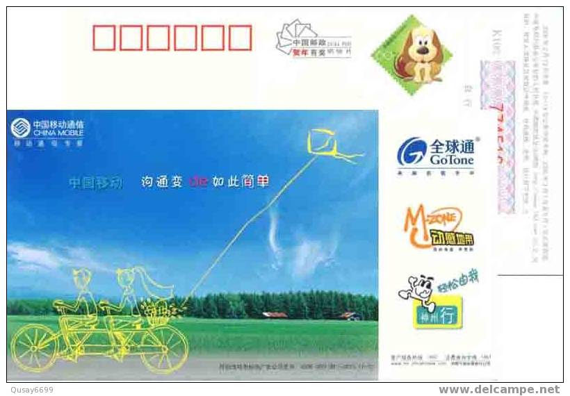 China, Postal Stationery , Cycling ,bike , Bicycle , Kite - Vélo
