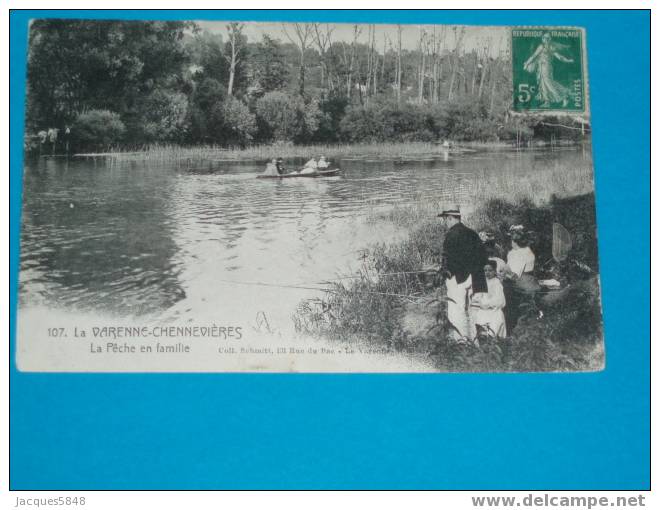 94) La Varenne-chennevières - N° 107 - La Péche En Famille -1912  - Edit  Schmitt - Chennevieres Sur Marne