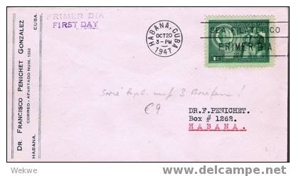 Cu029/ KUBA -  3 FDC 1947  Altenorganisation ( Serie Komplett) - Storia Postale