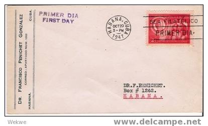 Cu029/ KUBA -  3 FDC 1947  Altenorganisation ( Serie Komplett) - Briefe U. Dokumente