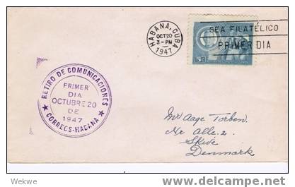 Cu029/ KUBA -  3 FDC 1947  Altenorganisation ( Serie Komplett) - Covers & Documents