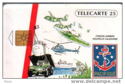 NEW CALEDONIA 25 U  ARM FORCES  AIRPLANE SHIP  HELICOPTER  MINT IN BLISTER NCL-17a 500 ONLY !!! READ DESCRIPTION !! !!! - New Caledonia