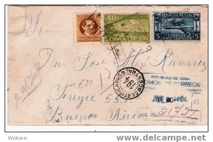 Cu014/  KUBA - Flugzeugmarken, Einschr Argentinien.Chaco-Krieg-Z Ensur - Covers & Documents