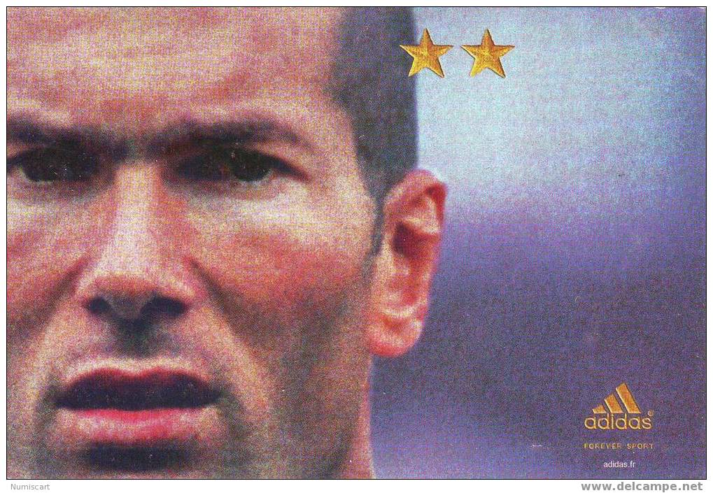 SUPERBE CPM...ANIMEE...LE JOUEUR DE FOOTBALL ZINEDINE ZIDANE... - Calcio