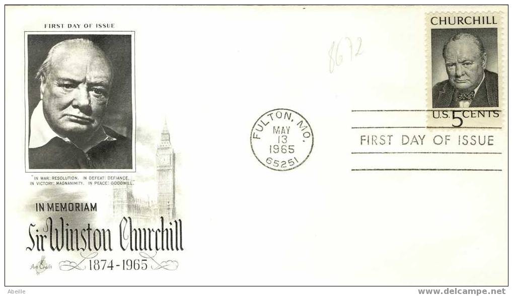 8672 FDC E.U. - Sir Winston Churchill