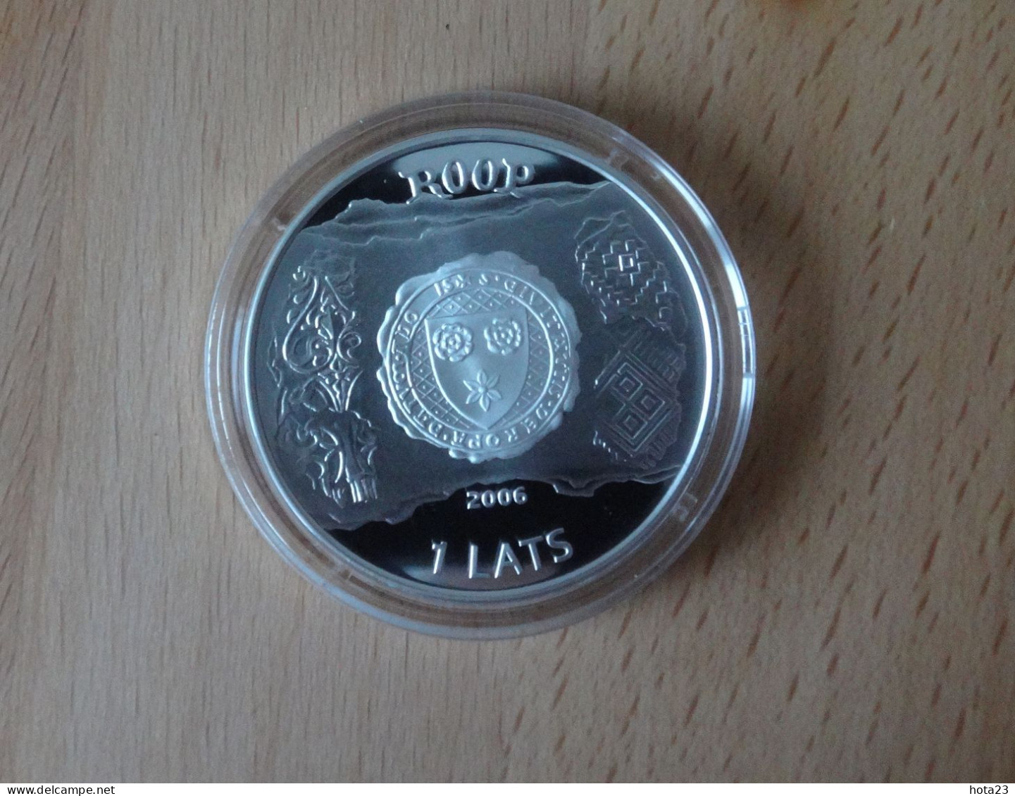 Latvia , Lettonia , Lettland 1Lat Straupe/castle + Boat 2006 Silver Coin Proof CASTLE ,sailboat - Latvia