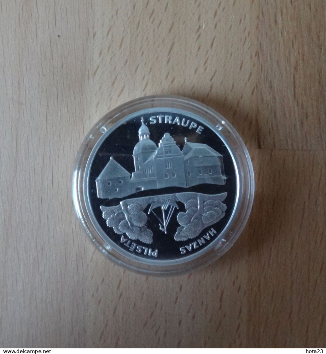 Latvia , Lettonia , Lettland 1Lat Straupe/castle + Boat 2006 Silver Coin Proof CASTLE ,sailboat - Lettonie