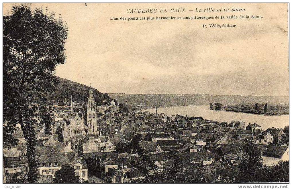 76 CAUDEBEC CAUX Vue Générale, Ville Et Seine, Vallée De Seine, Ed Vedie, 190? - Caudebec-en-Caux
