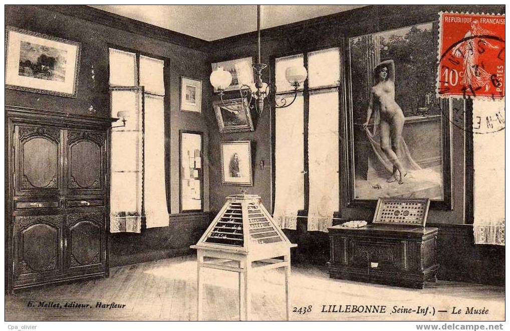 76 LILLEBONNE Musée, Intérieur, Galerie Tableaux, Ed Mellet 2438, 1912 - Lillebonne