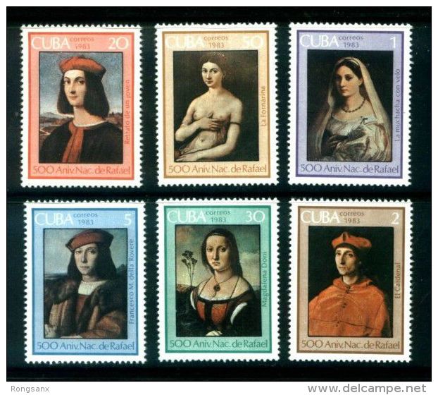 1983 CUBA Raphael Paintings 6v - Unused Stamps