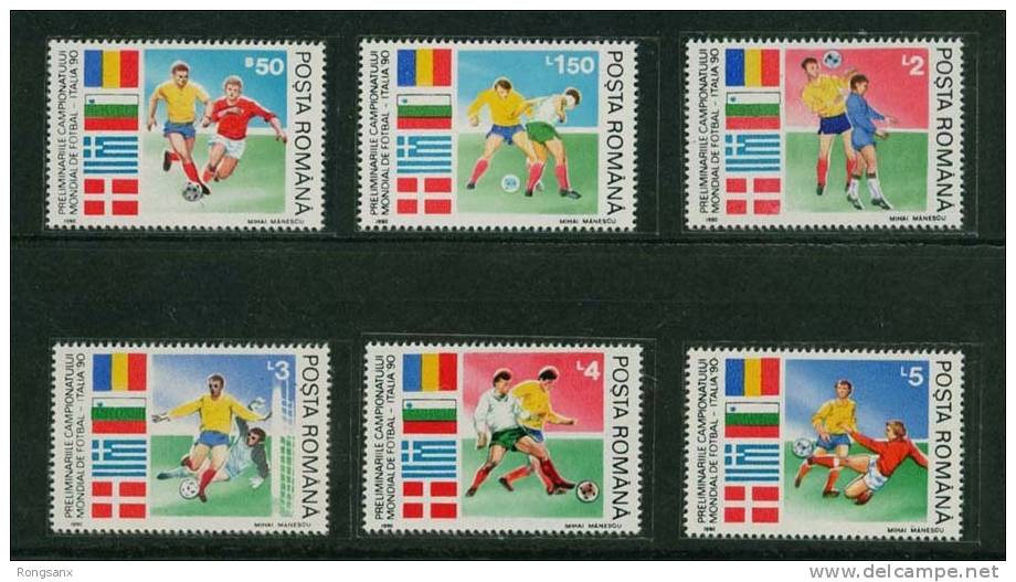 1990 ROMANIA World Cup Football 6v - 1990 – Italien