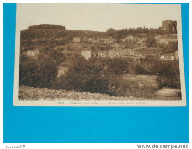 85) Pouzauges - N° 1211 - Vue Générale Sur Le Chateau Et Le Bois De La Folie  - Année  -edit  Poupin - Pouzauges