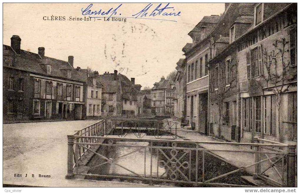 76 CLERES Bourg, Vue Intérieure De La Ville, Ed JB 191? - Clères