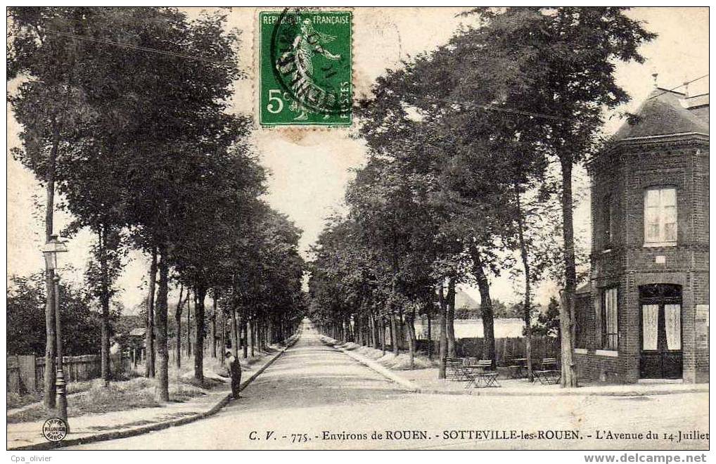 76 SOTTEVILLE LES ROUEN Avenue Du 14 Juillet, Ed CV 775, 191? - Sotteville Les Rouen