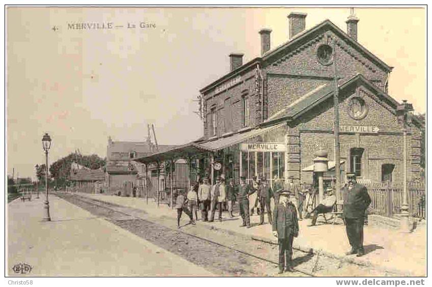 59 MERVILLE  La Gare   Animée++ - Merville