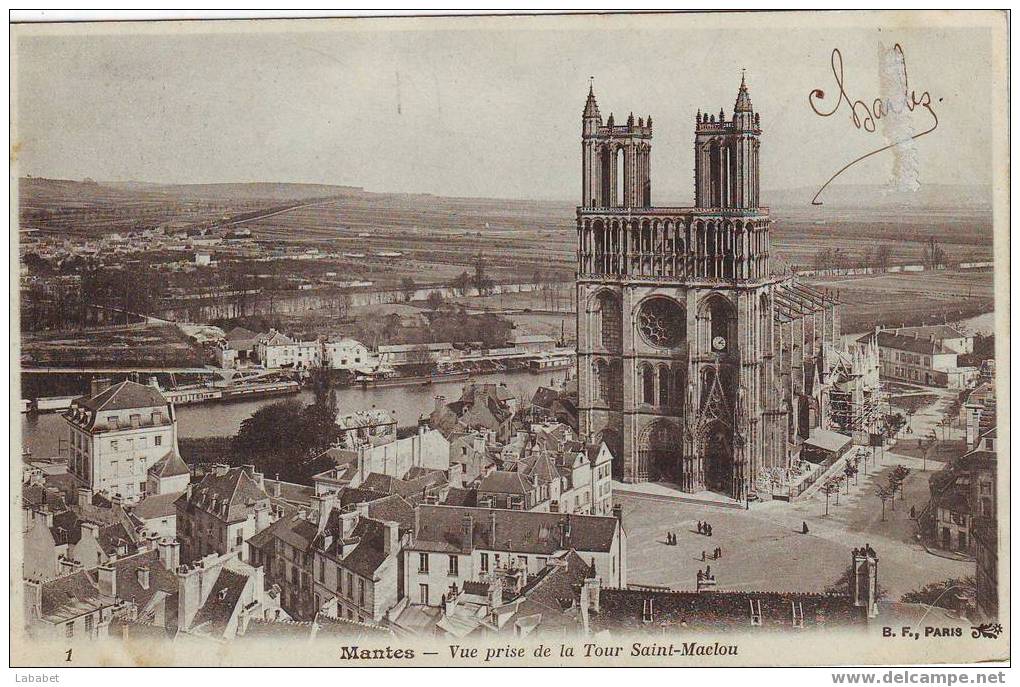 MANTES VUE PRISE DE LA TOUR ST MACLOU - Mantes La Ville