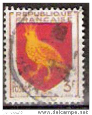 Timbre France Y&T N°1004 (01) Obl.  Armoirie De L´Aunis.  3 F. Brun, Rouge Et Jaune. Cote 0,15 € - 1941-66 Stemmi E Stendardi