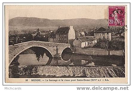CPA 48 MENDE - Le Barrage Et Le Vieux Pont Notre Dame - Mende