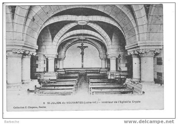 ST.JULIEN DE VOUVANTES .- Intérieur De L´ Eglise La Crypte  44/81 - Saint Julien De Vouvantes