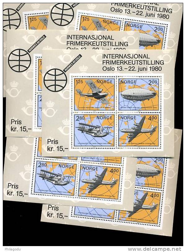 NORVEGE 1980 20 X  Bloc Expo Phil ++    Cote Yvert: 8 E  = 80 €  Avions Airplanes - Nuovi