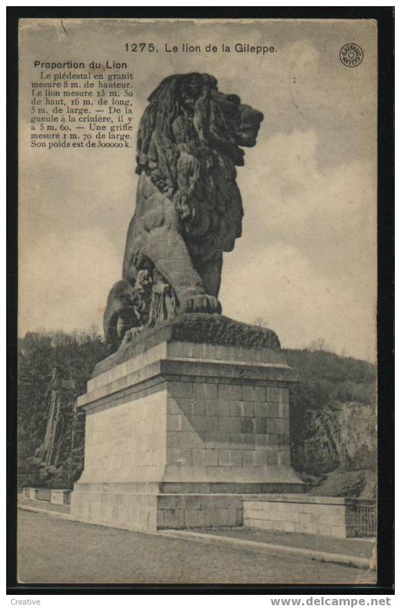 LE LION DE LA GILEPPE  Obliterer DOLHAIN - LIMBOURG 1913 - Gileppe (Stuwdam)