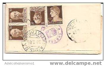 905)lettera Con 10c. Imperiale+3x30c. Imperiale Senza Fasci Da Paternò A Ragalna Il 30-8-1945 - Marcophilie