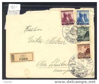 Böhmen & Mähren  Mi. N° 75/78   Recosatzbrief Prag 12.11.41 Die Post In Verkehr Und Technik Michel 30,00 €uro - Covers & Documents