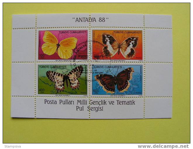 == Türkei, 1988 Block 26 Schmeterlinge, Butterflies,  Michel € 20,00 - Neufs