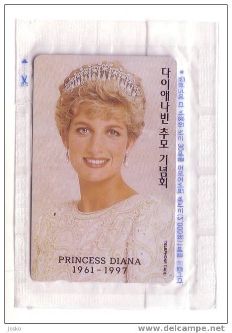 PRINCESS DIANA 1961 - 1997 ( South Korea Mint & Rare Card )  Lady Di - Princesse Diana -  Forever England Rose - Korea, South