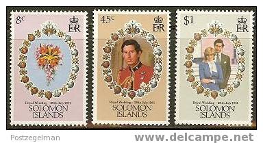 SOLOMON ISL 1981 MNH Stamp(s) Wedding Diana 444-446 # 7018 - Royalties, Royals