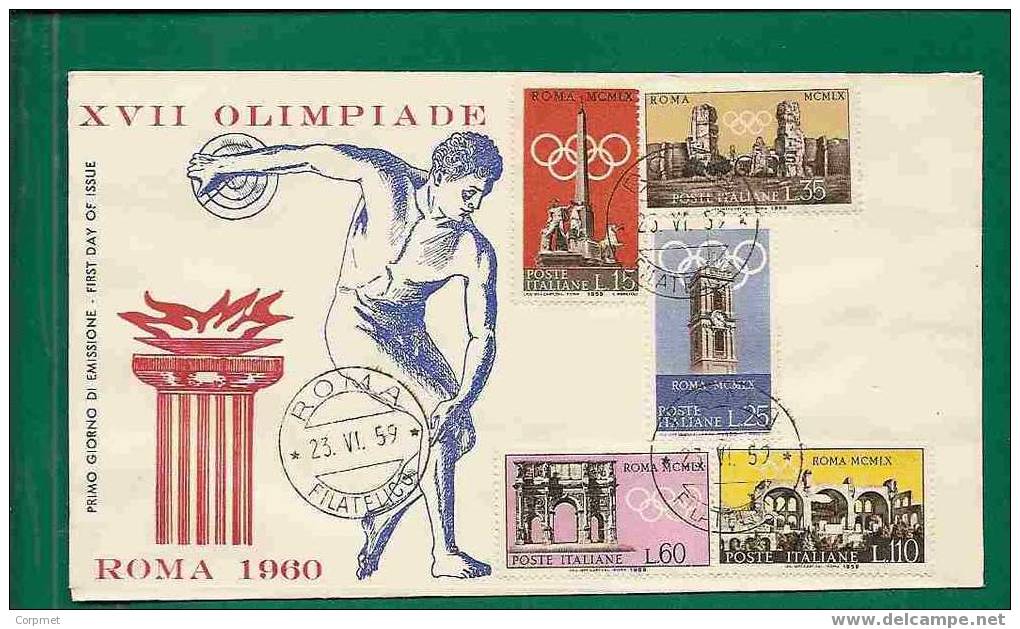 SPORTS - OLYMPICS - ROMA 1960 -  FDC Scott # 773/7 - Sass # 861/5 - Verano 1960: Roma