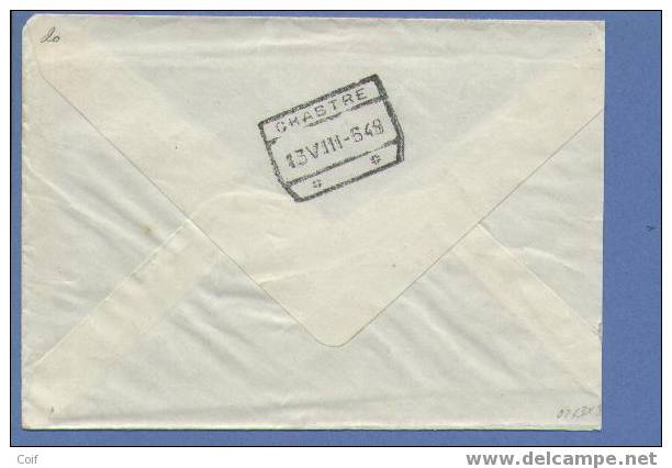 724T+762 Op EXPRES-brief Met Telegraafstempel ESNEUX, Als Aankomst Spoorwegstempel CHASTRE - 1948 Export