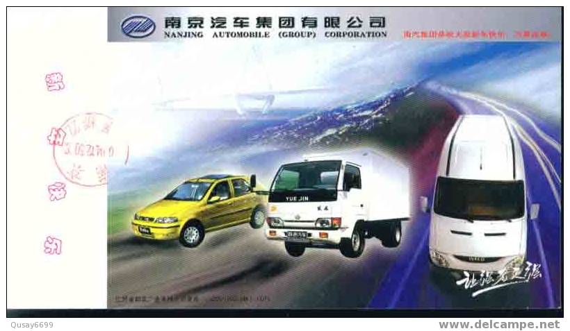 China, Postal Stationery, Truck Car Bus - Camions