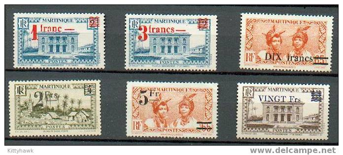 MART 44 - YT 220 à 225 (*)  NSG (no Gum) - Unused Stamps