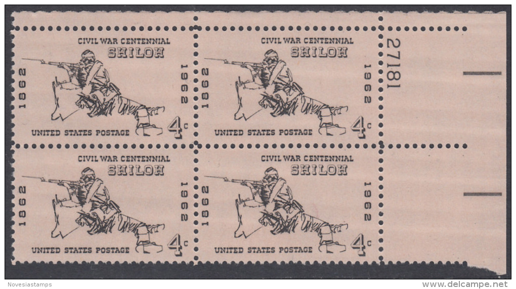 !a! USA Sc# 1179 MNH PLATEBLOCK (UR/27181/a) - Civil War: Shiloh - Unused Stamps