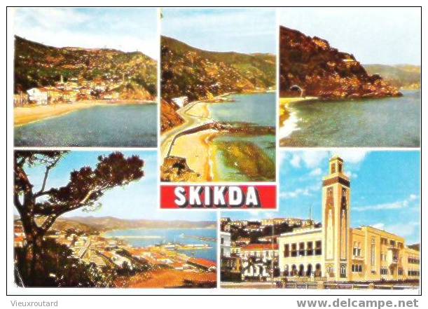 CPSM, ALGERIE, SKIKDA, 5 VUES, DATEE 1980. - Skikda (Philippeville)