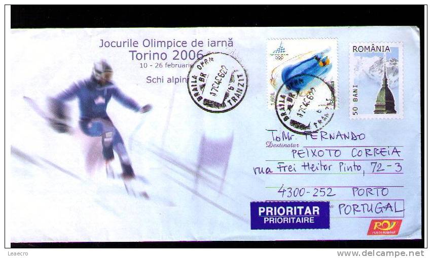 TORINO 2006 Italy ROMÂNIA Olimpique Hinver Winter Games Sky Alpine Sports Entier Postale Cover Postal Stationery Gc423 - Winter 2006: Turin