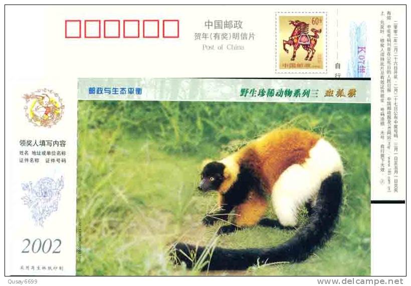 China, Postal Stationery Monkey - Monkeys