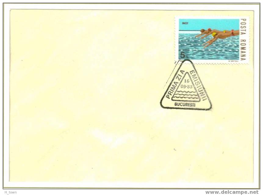 Oblitération Spéciale 1er Jour 1983 Enveloppe Blanc – Swimming FDCancel (5 L) - Natation - Swimming