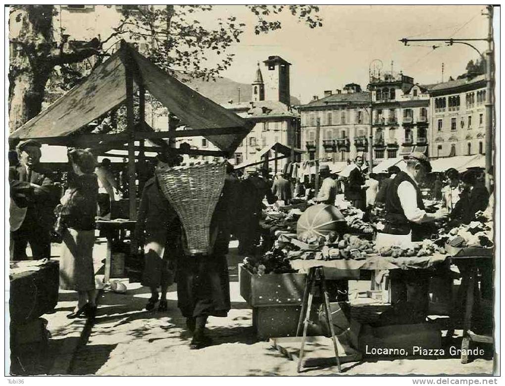 LOCARNO SVIZZERA - - PIAZZA GRANDE - CARTOLINA B/N 1961 - Locarno