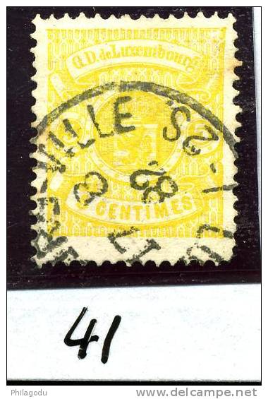 Luxembourg Yv: 41 Oblitéré 17/8/1882    Bon Centrage   Cote  125 E - 1859-1880 Wapenschild