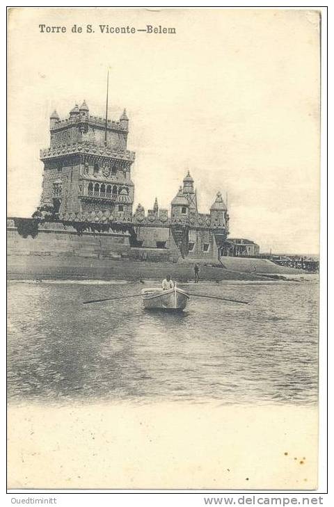 Lisboa.Torre De S.Vincente-Belem.1908.pte Anim. Barque. - Lisboa