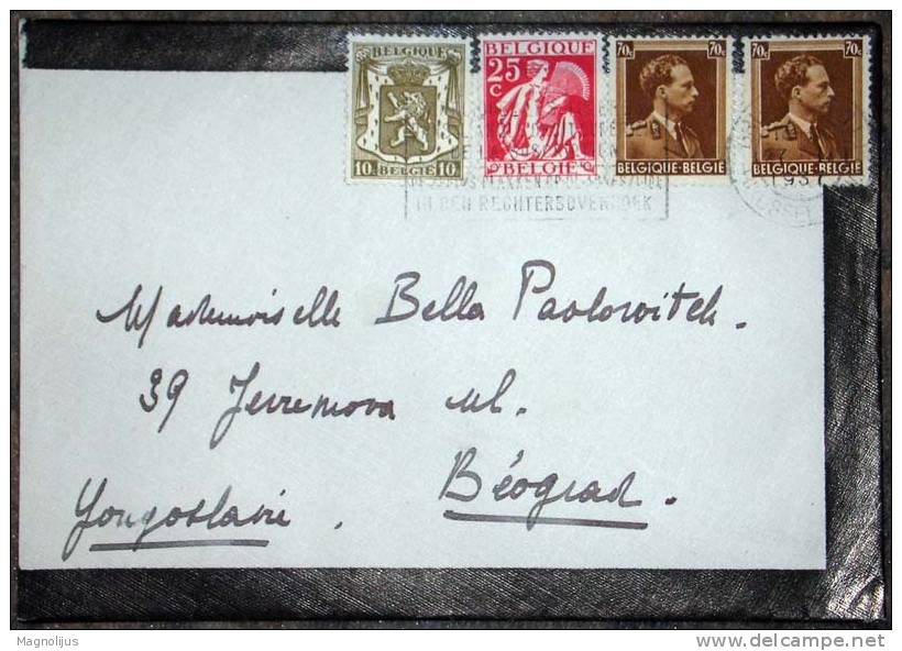 Belgium,Cover,Letter,vintage - Brieven En Documenten