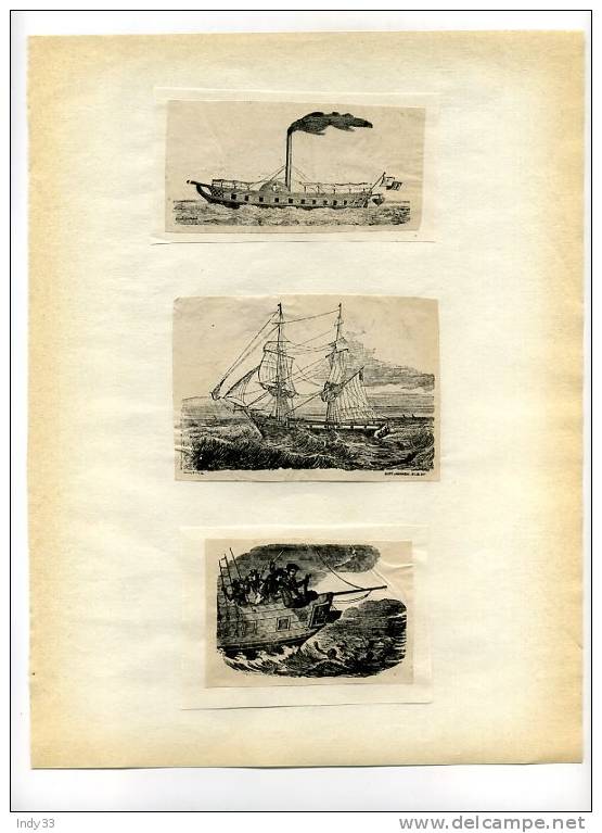 - MARINES . GRAVURES SUR BOIS  DU XIXe S. TIRAGES A PART SUR PAPIER FIN - Sonstige & Ohne Zuordnung