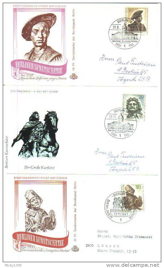 Germany / Berlin - FDC Mi-Nr 303/308 (U093)- - 1948-1970